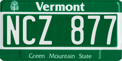 VT license plate NCZ877