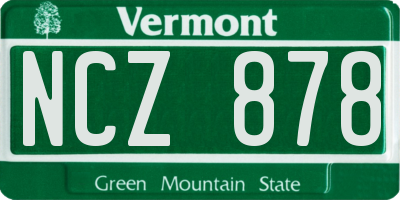 VT license plate NCZ878