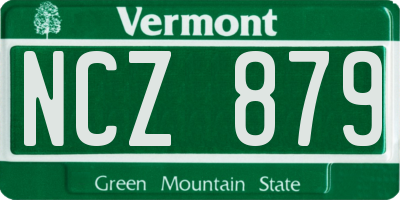 VT license plate NCZ879