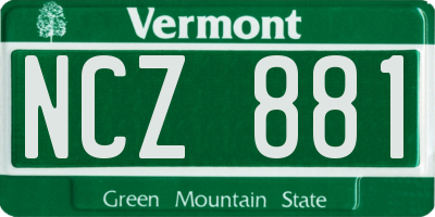 VT license plate NCZ881