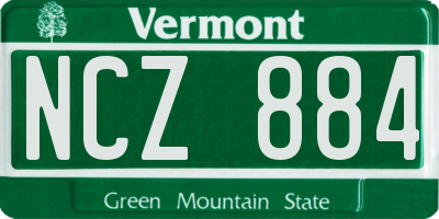 VT license plate NCZ884