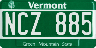 VT license plate NCZ885