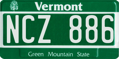 VT license plate NCZ886