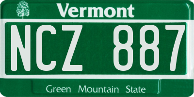 VT license plate NCZ887
