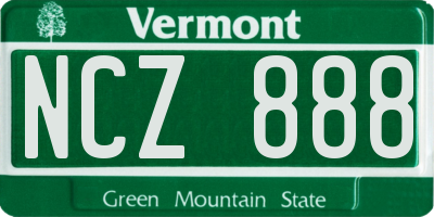 VT license plate NCZ888