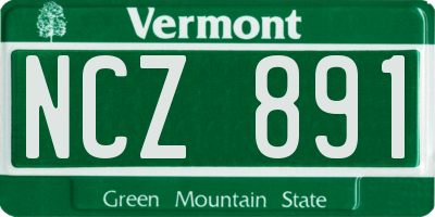 VT license plate NCZ891
