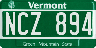 VT license plate NCZ894