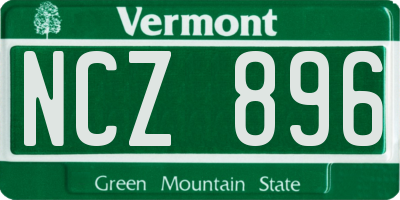 VT license plate NCZ896