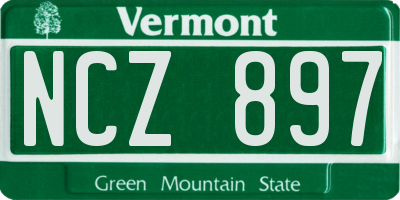 VT license plate NCZ897