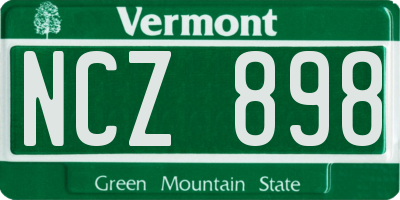 VT license plate NCZ898