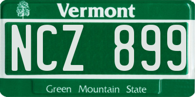 VT license plate NCZ899