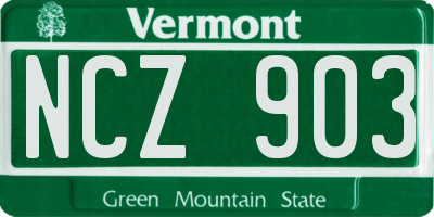 VT license plate NCZ903