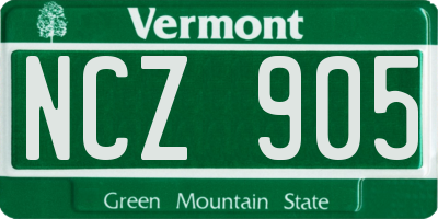 VT license plate NCZ905
