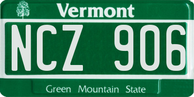 VT license plate NCZ906