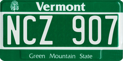 VT license plate NCZ907