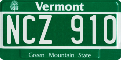 VT license plate NCZ910