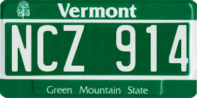 VT license plate NCZ914