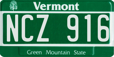 VT license plate NCZ916