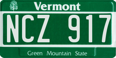 VT license plate NCZ917