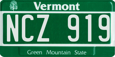 VT license plate NCZ919