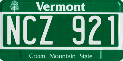 VT license plate NCZ921