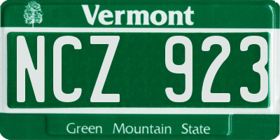 VT license plate NCZ923
