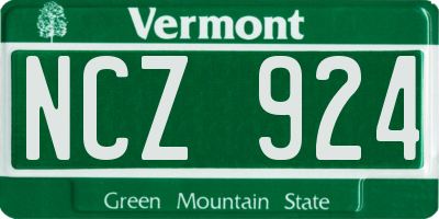 VT license plate NCZ924