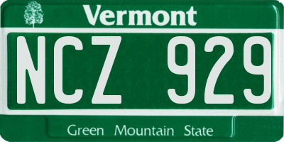 VT license plate NCZ929