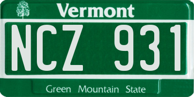 VT license plate NCZ931