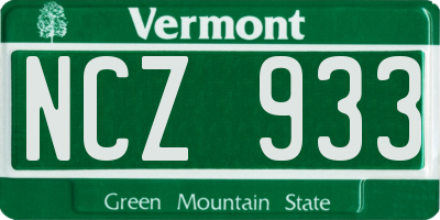 VT license plate NCZ933