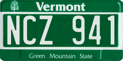 VT license plate NCZ941
