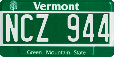VT license plate NCZ944