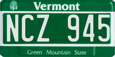 VT license plate NCZ945