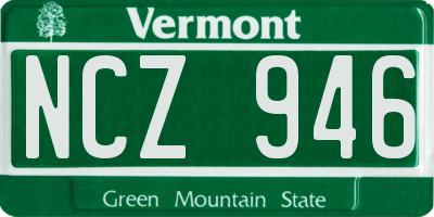 VT license plate NCZ946