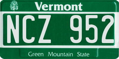 VT license plate NCZ952