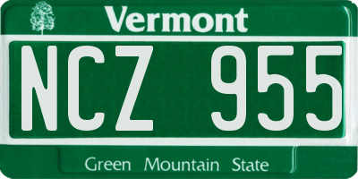 VT license plate NCZ955