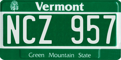 VT license plate NCZ957