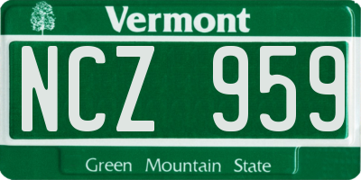 VT license plate NCZ959