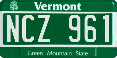 VT license plate NCZ961