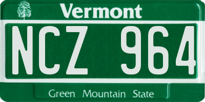 VT license plate NCZ964