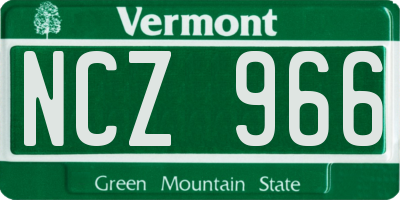 VT license plate NCZ966