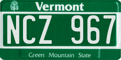 VT license plate NCZ967