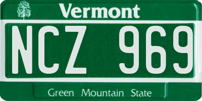 VT license plate NCZ969