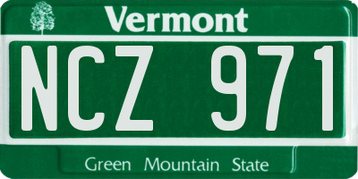VT license plate NCZ971