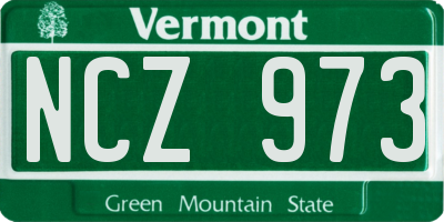 VT license plate NCZ973