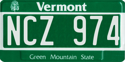 VT license plate NCZ974