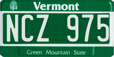 VT license plate NCZ975