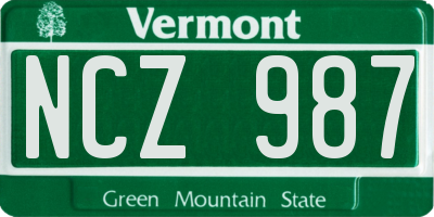 VT license plate NCZ987