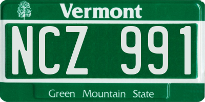 VT license plate NCZ991