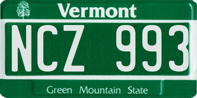 VT license plate NCZ993